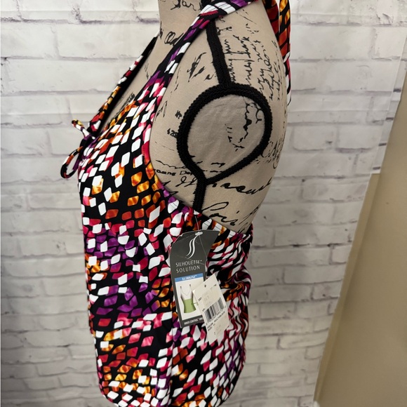 Silhouette Solution Size 14 Slimkini Shapewear Tankini Top Swimsuit Keyhole New - Picture 3 of 11